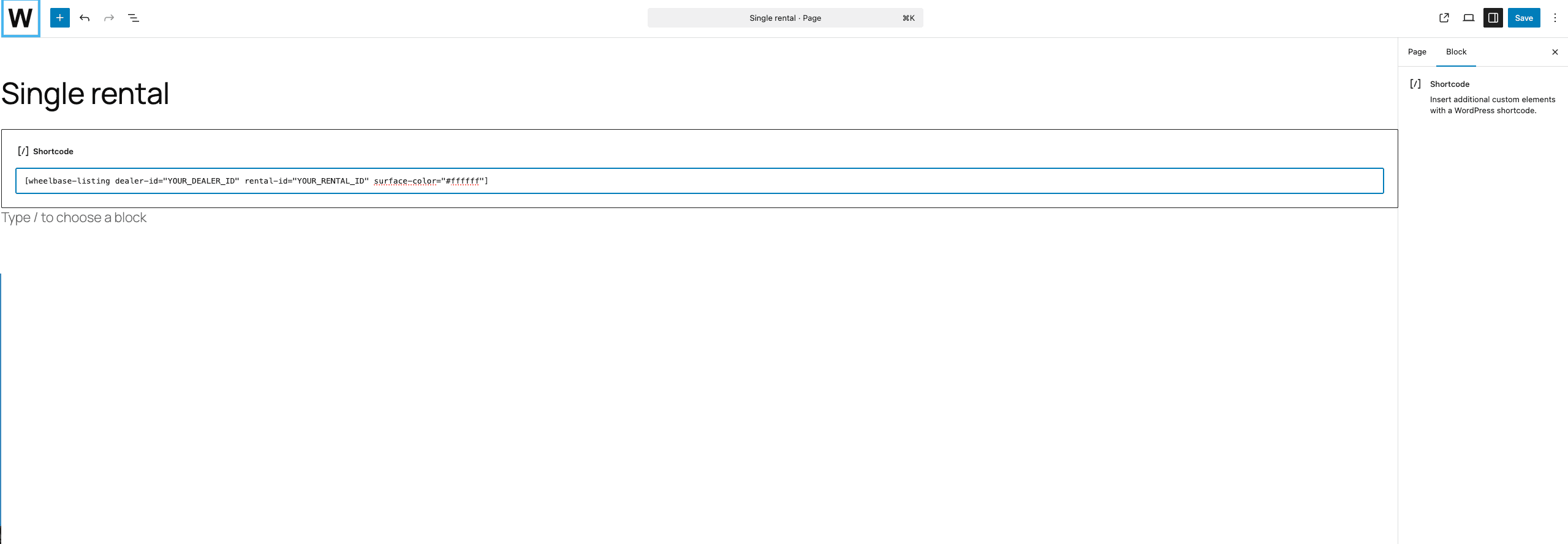 Shortcode usage in the WordPress editor